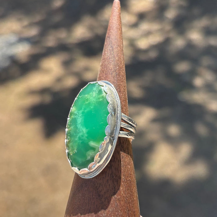 Mossy Meadow Australian Chrysoprase Ring size 7