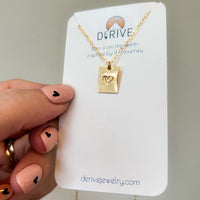 Mini Tag Heart Necklace in 14k Gold Fill or Sterling Silver