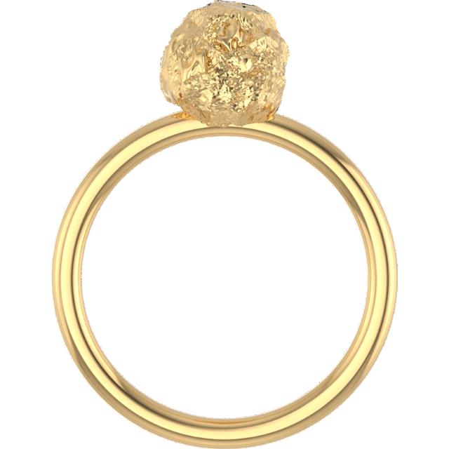 Gold Nugget Solid 14k Gold Ring