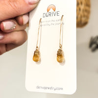 Citrine Threader Earrings