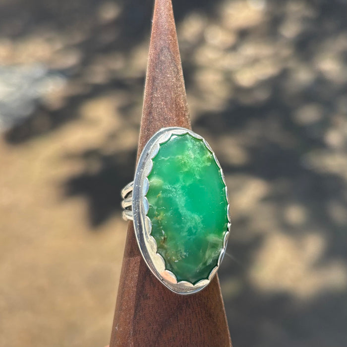Mossy Meadow Australian Chrysoprase Ring size 7