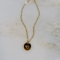 Mini Coin Heart Necklace in 14k Gold Fill or Sterling Silver