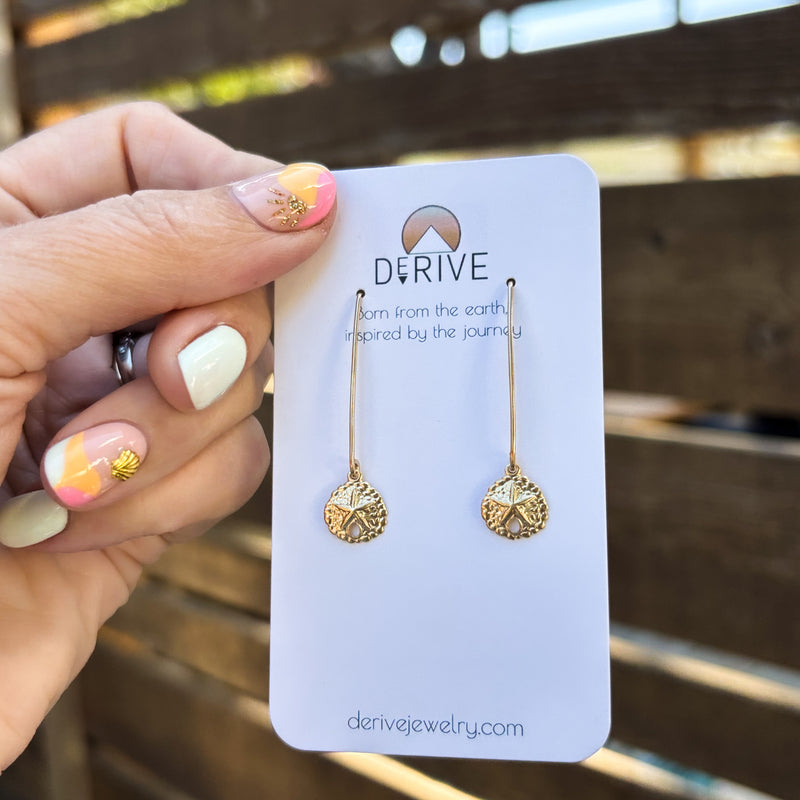 Sand Dollar Threader Earrings