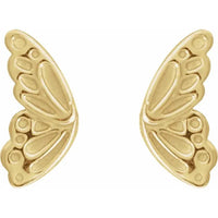 Butterfly Solid 14k Gold Stud Earrings