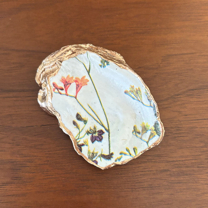 Wild Flowers Shell Jewelry Dish