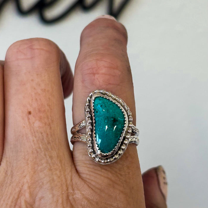 Custom Wanderer's Ring Kingman Turquoise, size 9