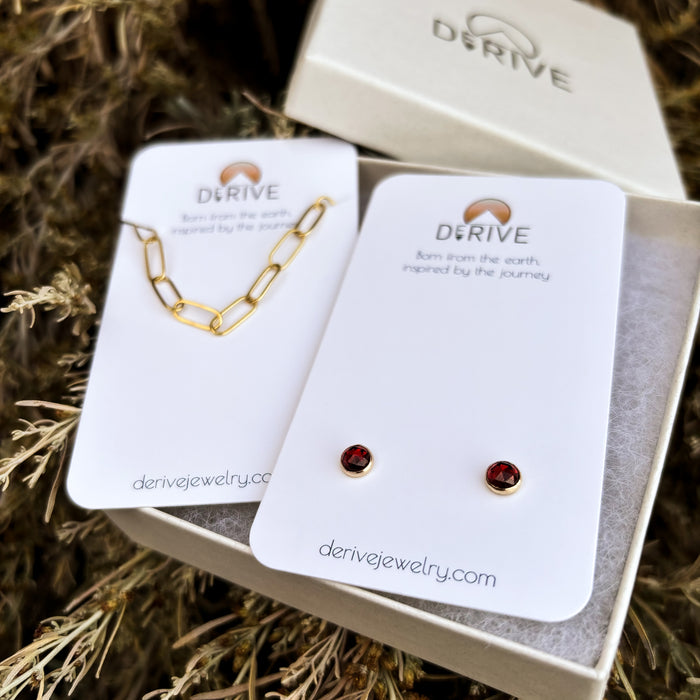 Holiday Gift Set: Bracelet and Garnet Studs