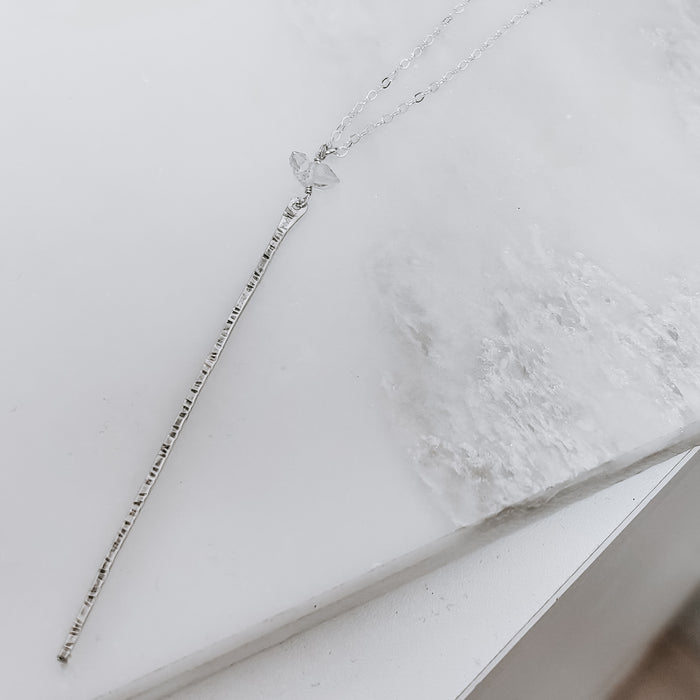 Wanderer's Stick Necklace with Herkimer Diamond