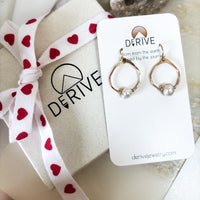 Mini Organic Hoop Pearl Earrings