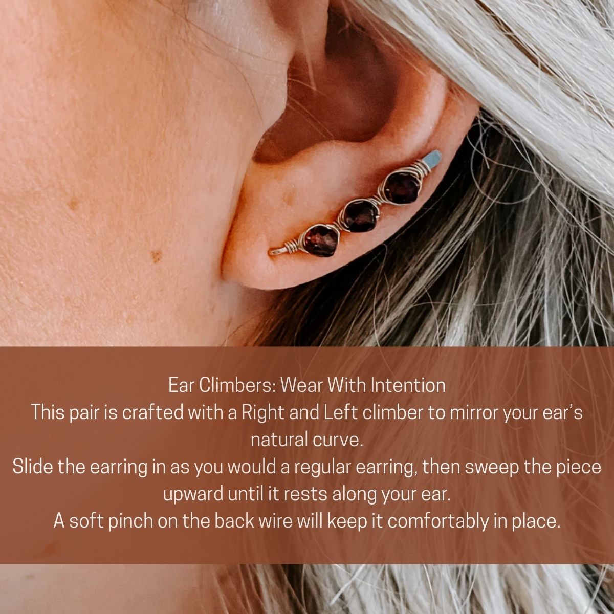 Garnet Ear Climbers