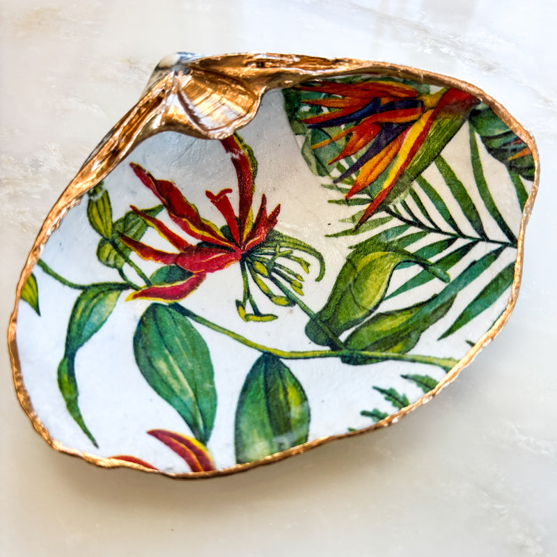 Birds of Paradise Shell Jewelry Dish