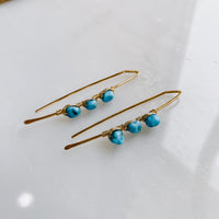 Pacific Threader Earrings with Kingman Turquoise