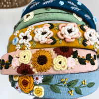 Floral Embroidered Headband