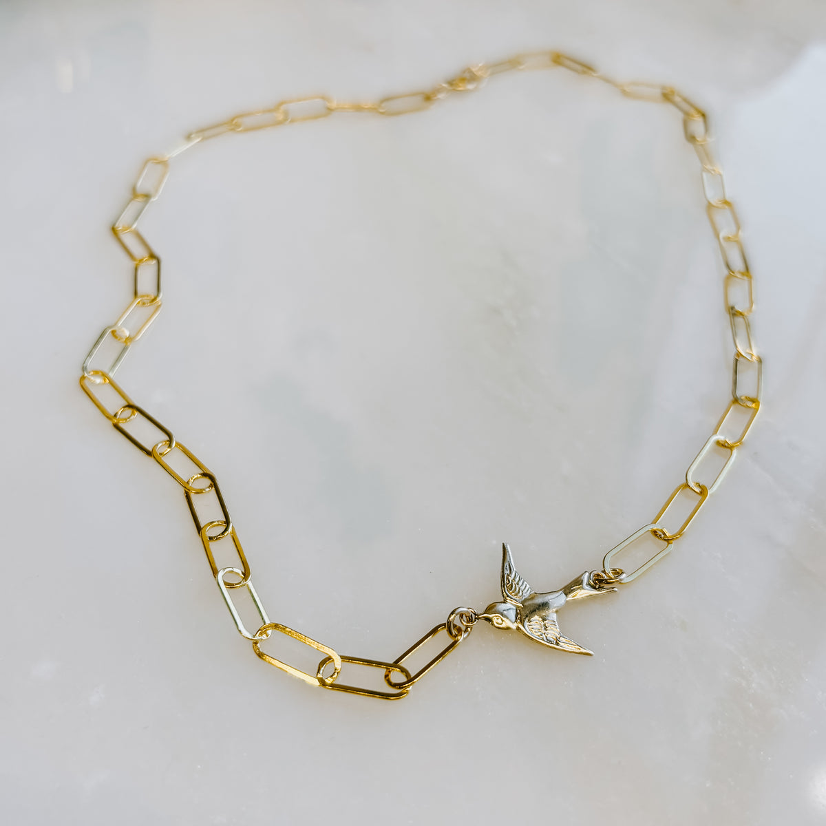 Sparrow Paperclip Chain Link Necklace