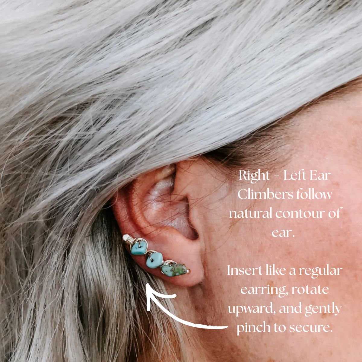Kingman Turquoise Ear Climbers