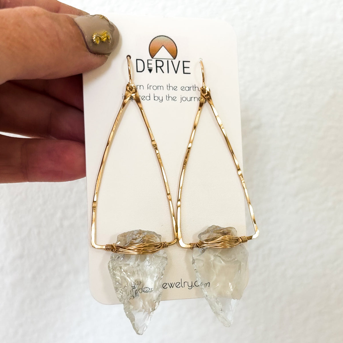 Nala Quartz Crystal Arrowhead Earrings