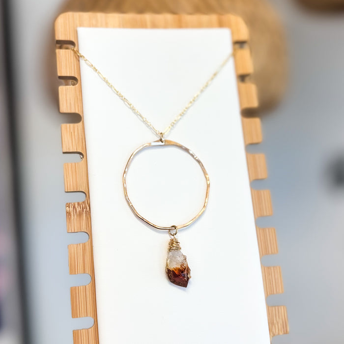 Citrine Point Necklace, length 18"