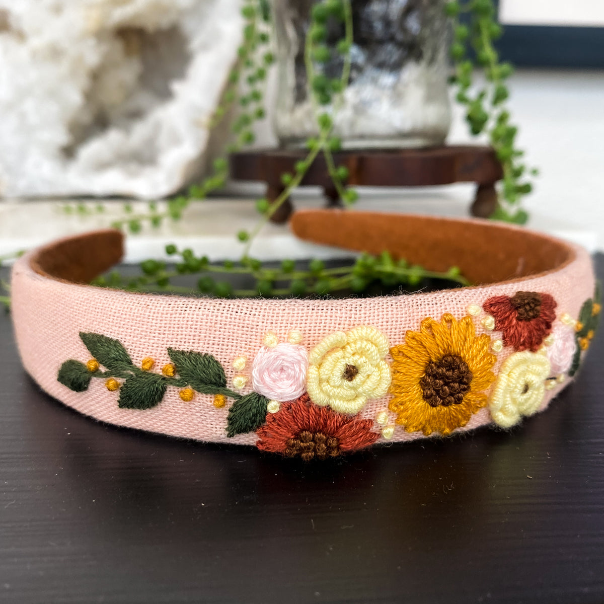 Floral Embroidered Headband