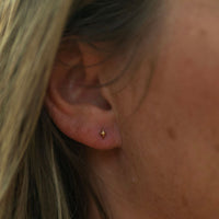 Tiny Star Flat Back 14k Gold Stud Earrings