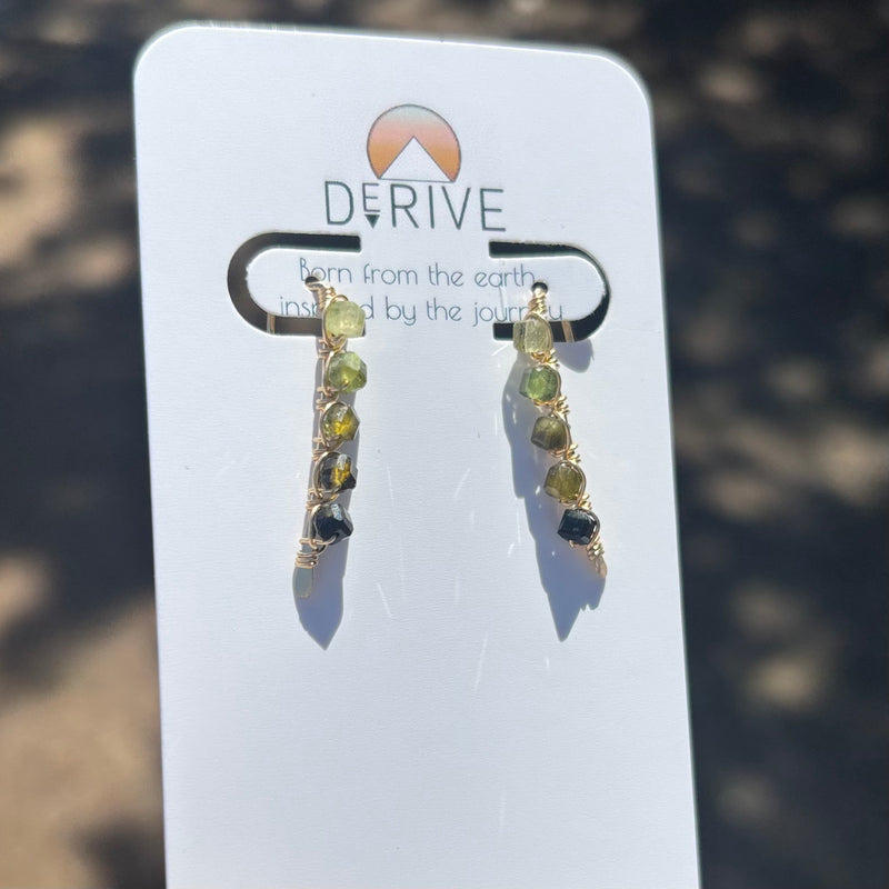 Green Tourmaline Threader Earrings