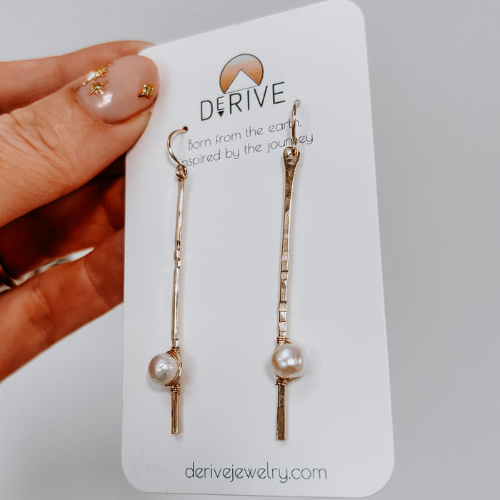 Sticks and Stones - Freshwater Pearl Stick Earrings