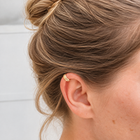 Pattern Wire Ear Cuff in 14k gold fill — side view