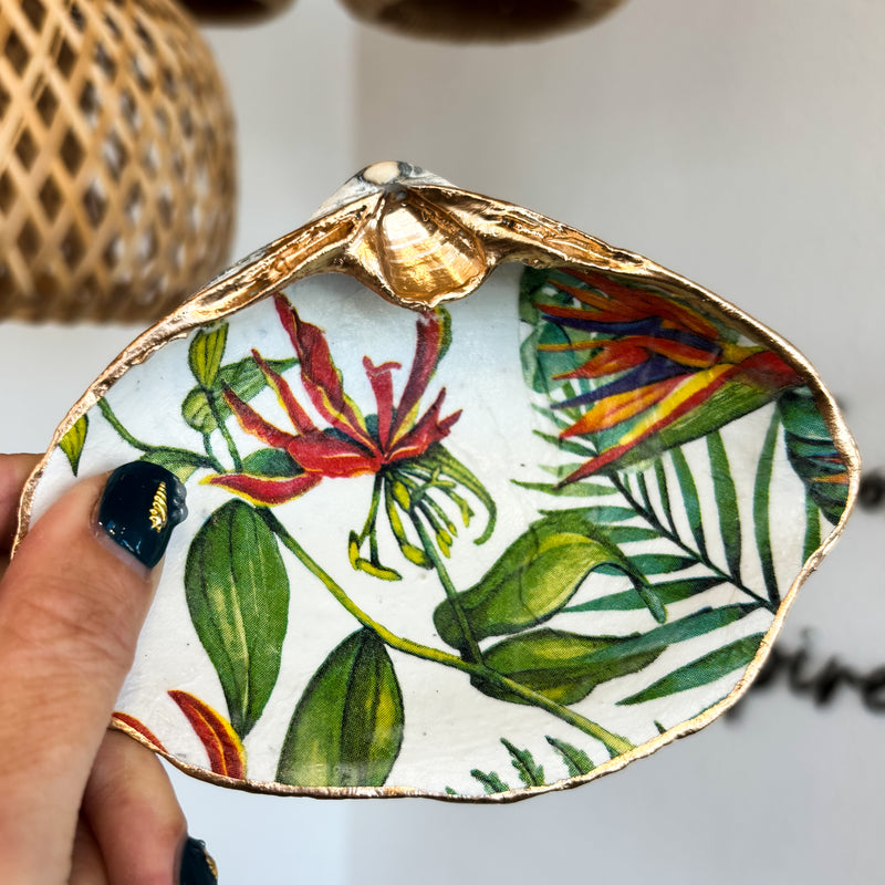 Birds of Paradise Shell Jewelry Dish