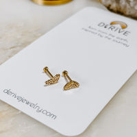 Butterfly Solid 14k Gold Stud Earrings