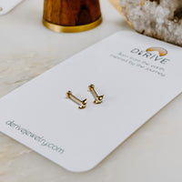 Tiny Star Flat Back 14k Gold Stud Earrings