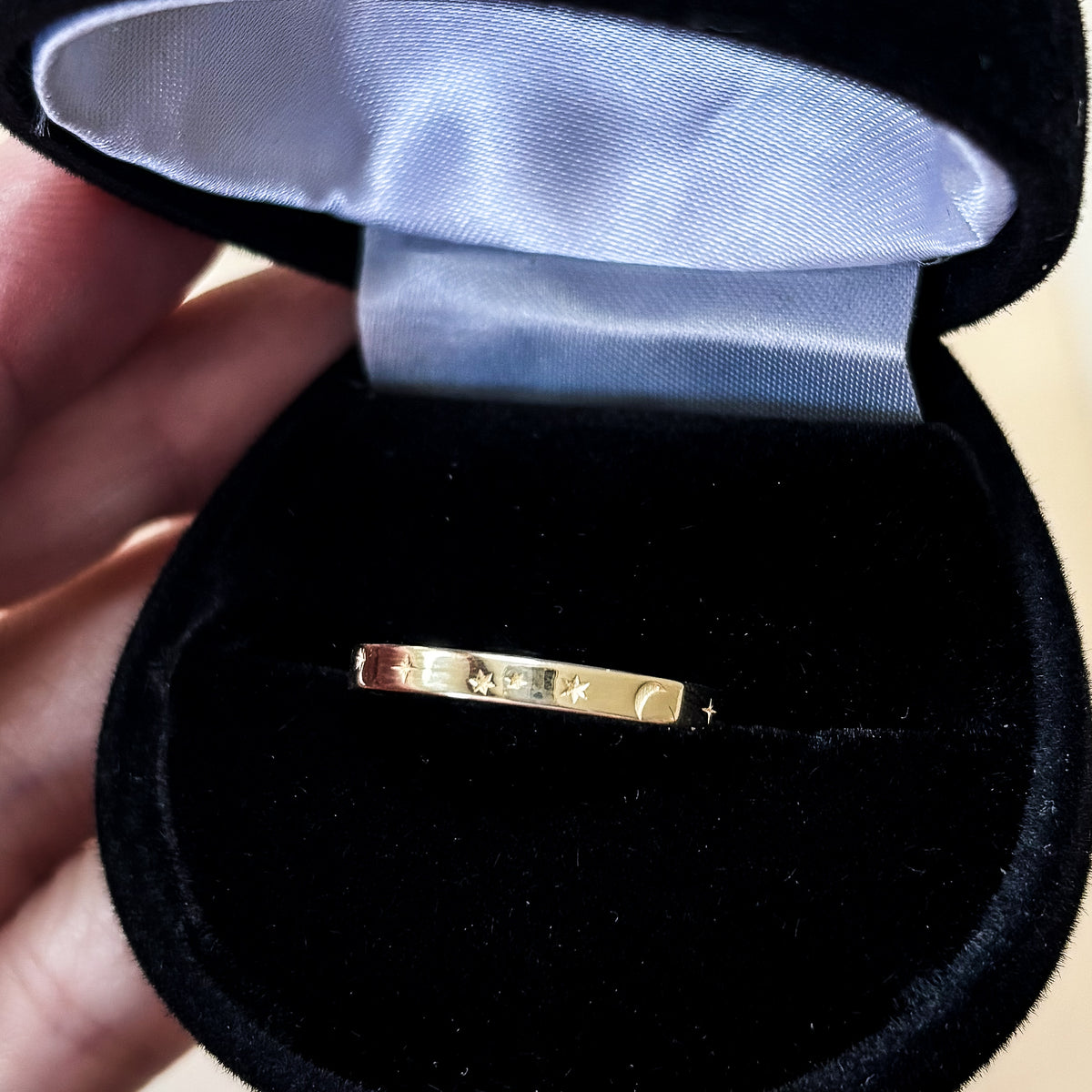 Dainty Celestial Ring in Solid 14k Gold
