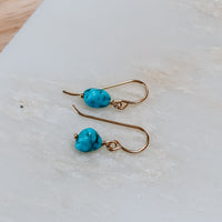 Mini Turquoise Nugget Drop Earrings
