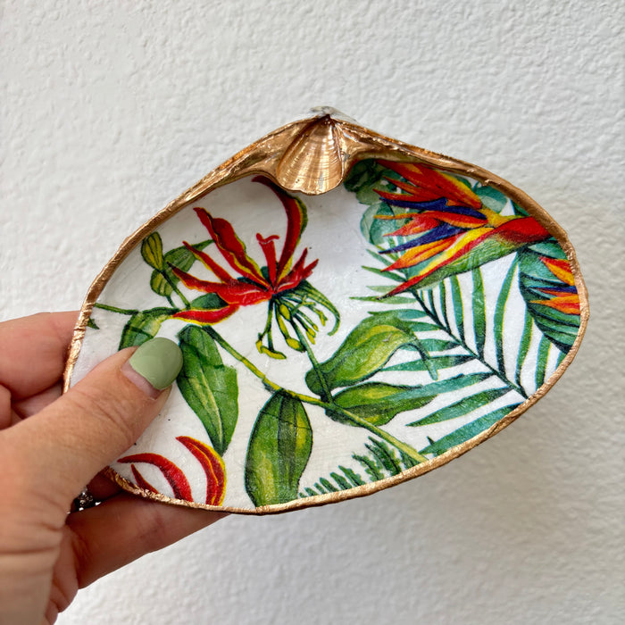 Birds of Paradise Shell Jewelry Dish