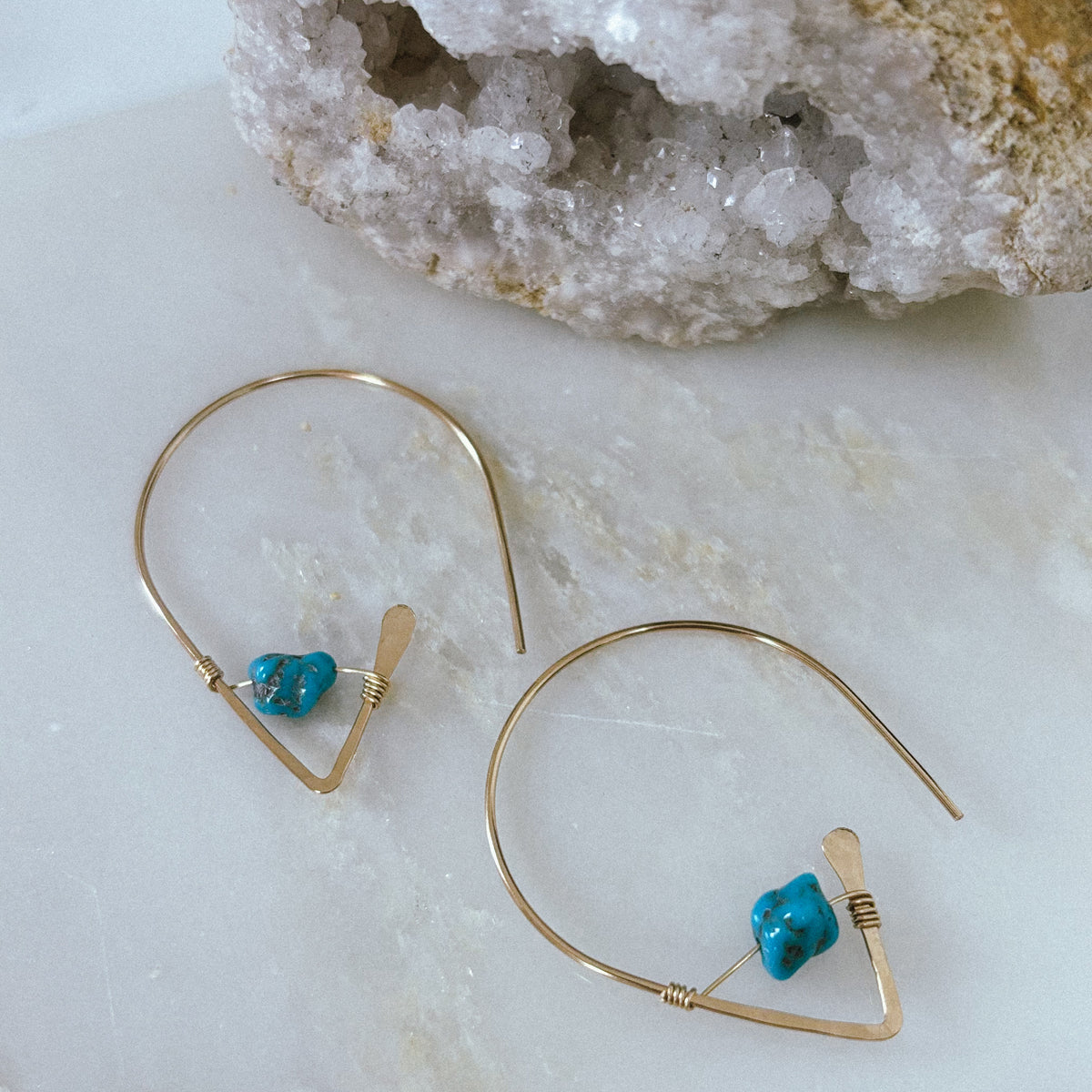 Kingman Turquoise Ear Threaders