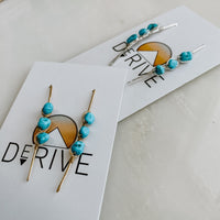 Pacific Threader Earrings with Kingman Turquoise (WS)