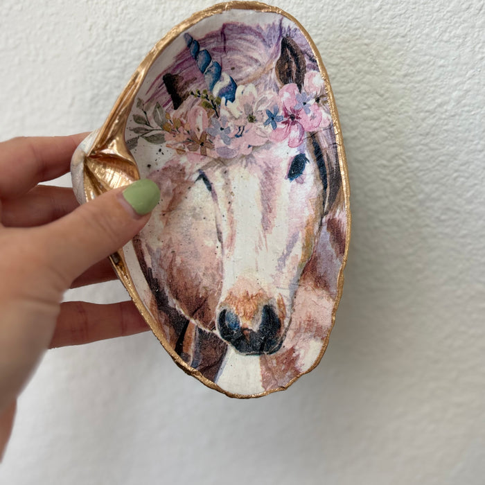 Unicorn Princess Shell Jewelry Dish