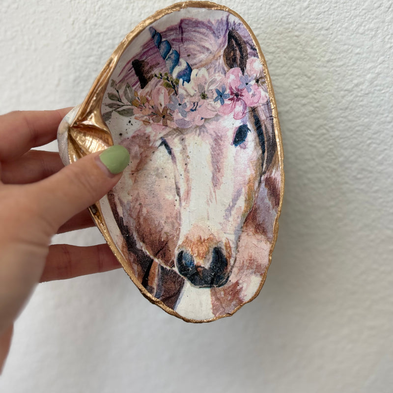 Unicorn Princess Shell Jewelry Dish