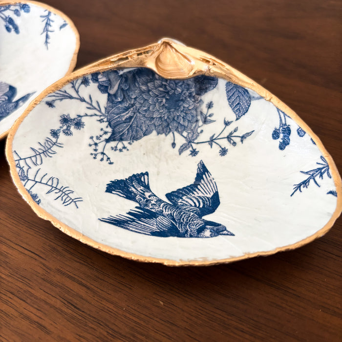 Blue Bird Shell Jewelry Dish