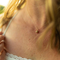 Gold Nugget Solid 14k Gold Charm Necklace