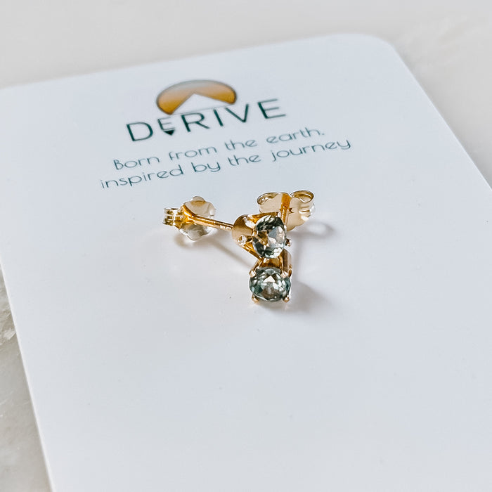 Montana Sapphire Solid 14k Gold Stud Earrings