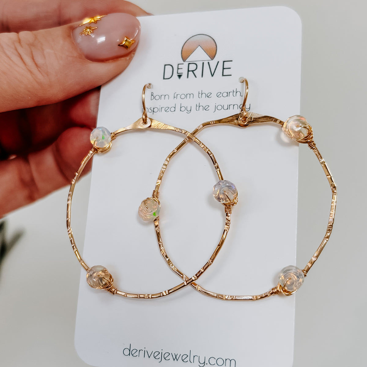 Stargazer Opal Hoop Earrings