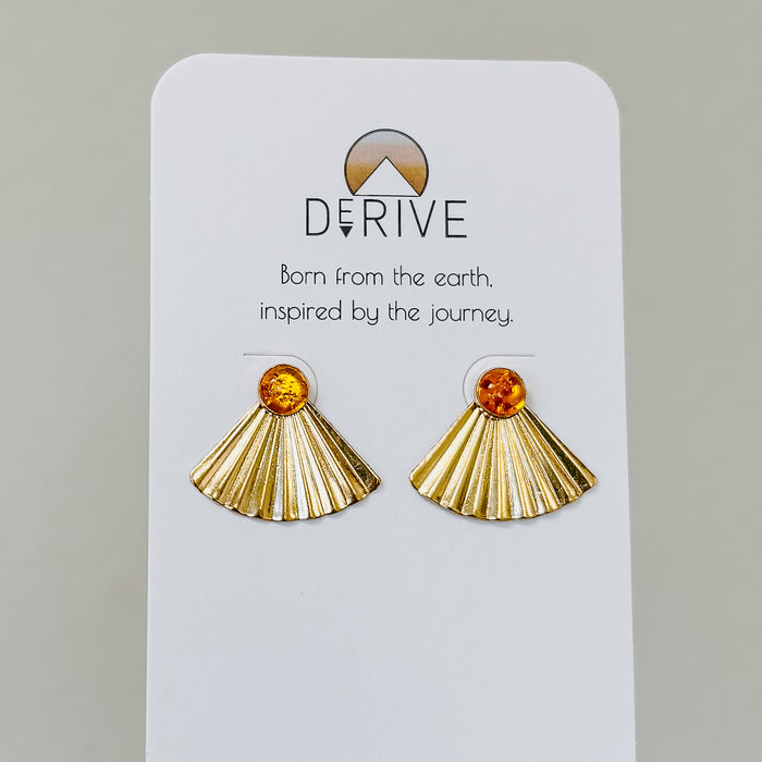 Sunset Amber Ear Jacket Earrings