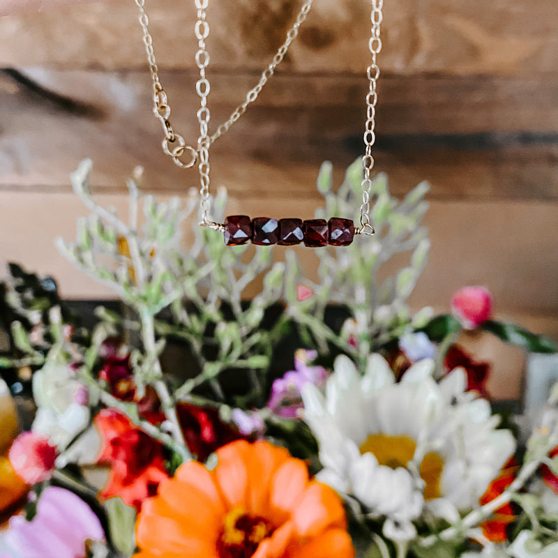 Ember Glow Garnet Necklace (WS)