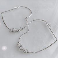 Herkimer Diamond Heart Threader Earrings (WS)