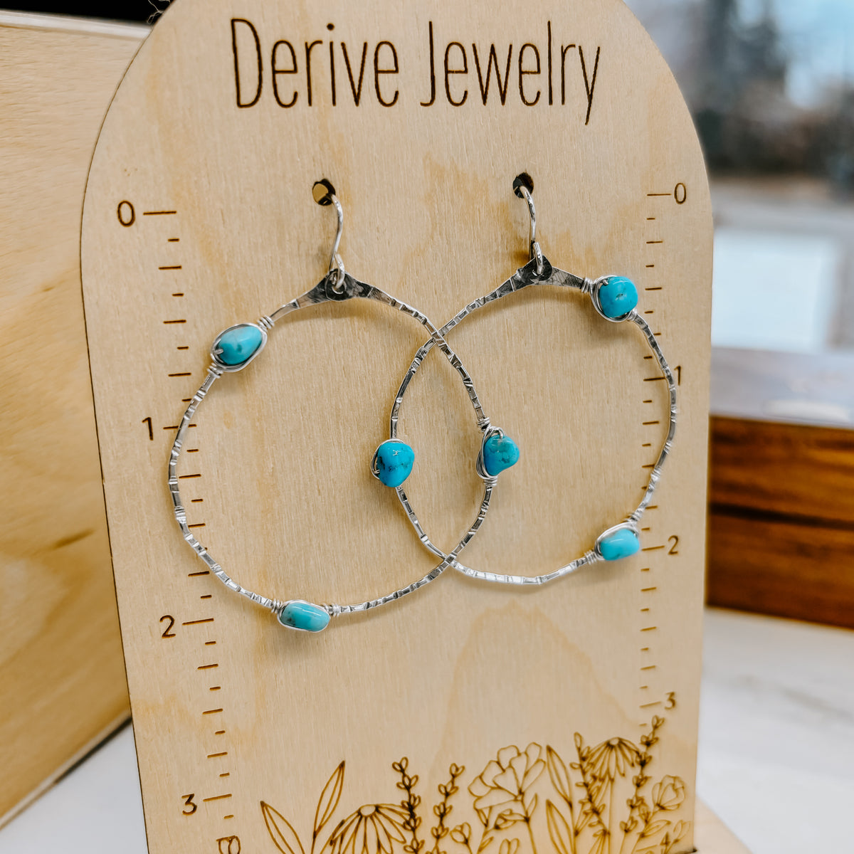 Stargazer Hoop Earrings - Kingman Turquoise (WS)