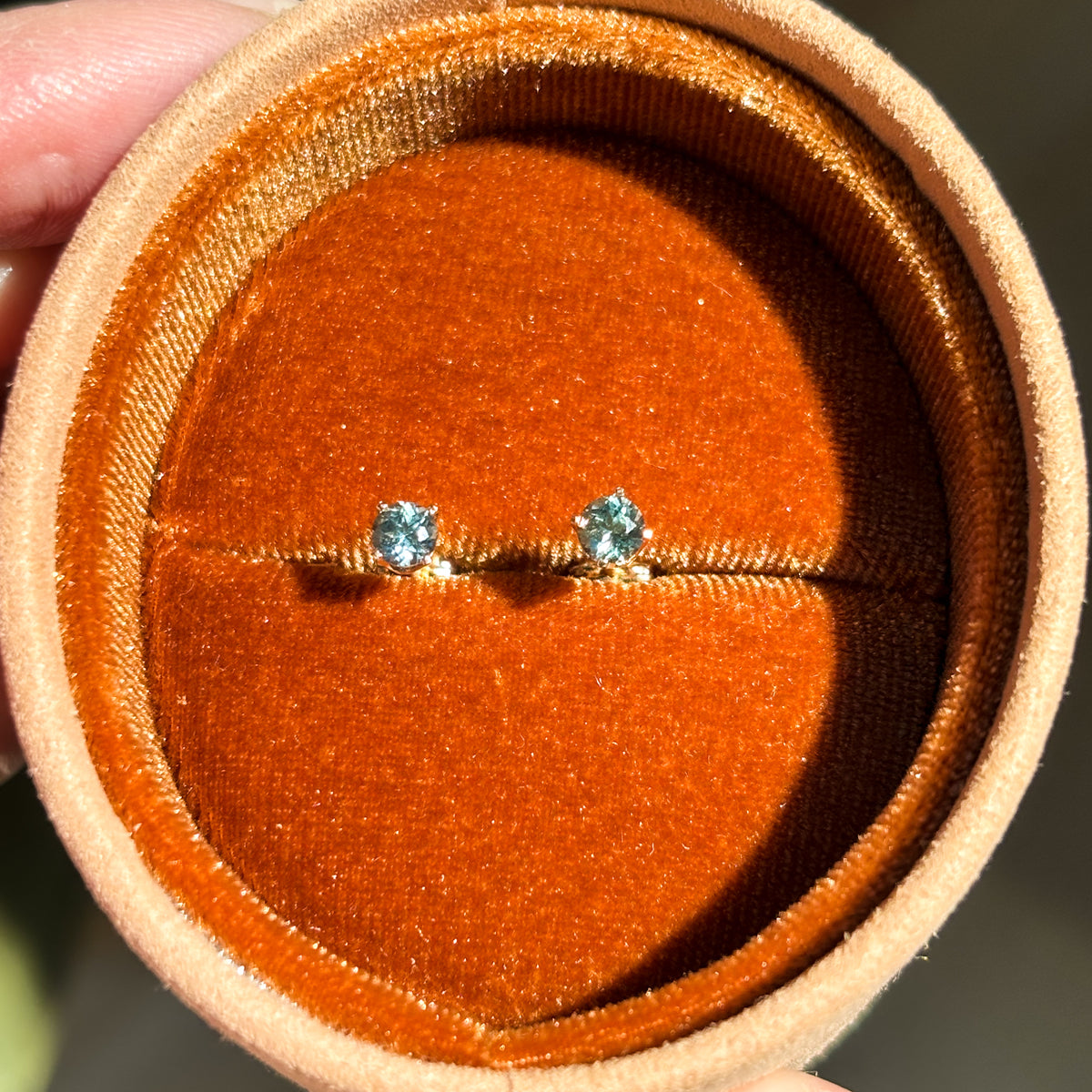 Montana Sapphire Solid 14k Gold Stud Earrings