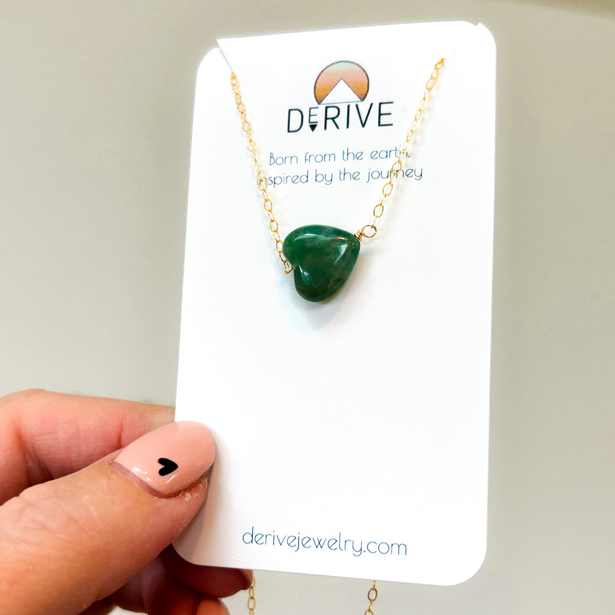 Agate Heart Necklace in 14k Gold Fill or Sterling Silver