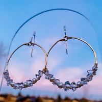 Everly Herkimer Diamond and Pearl Hoop Earrings (WS)
