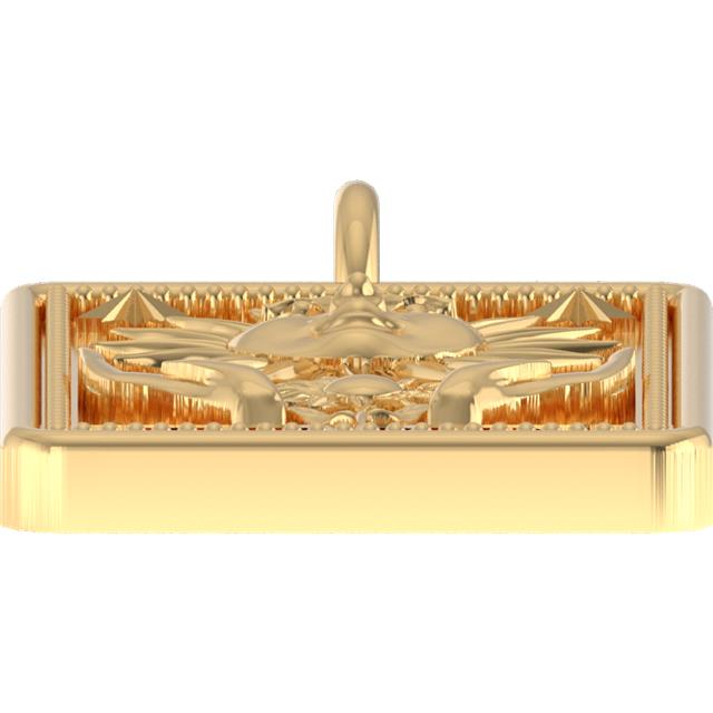 The Sun Tarot Card 14k Gold Charm Necklace