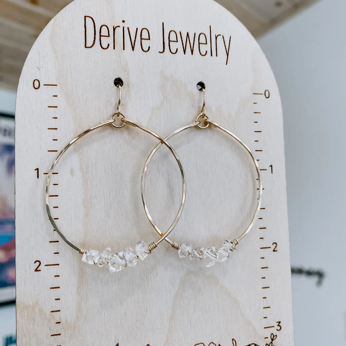 Multi Herkimer Diamond Hoop Earrings