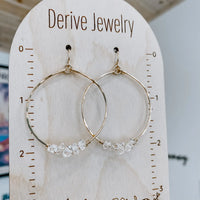 Multi Herkimer Diamond Hoop Earrings